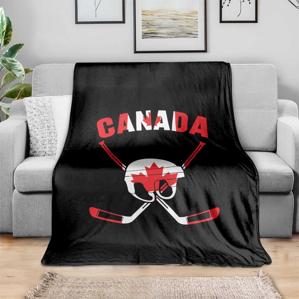 Canada Hockey Fan Ice Hockey Gear Red White Gift Throw Blanket TS12 Print Your Wear