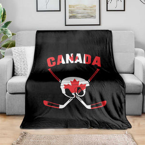 Canada Hockey Fan Ice Hockey Gear Red White Gift Throw Blanket TS12 Print Your Wear