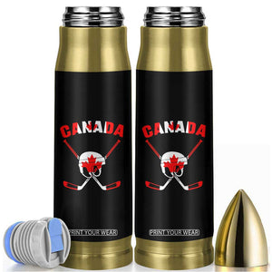 Canada Hockey Fan Ice Hockey Gear Red White Gift Bullet Tumbler TS12 Black Print Your Wear