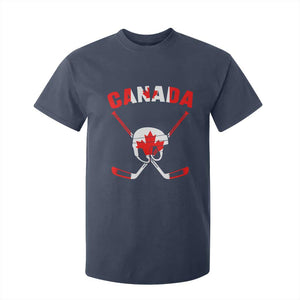 Canada Hockey Fan Ice Hockey Gear Red White Gift T Shirt For Kid TS12 Navy Print Your Wear