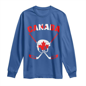 Canada Hockey Fan Ice Hockey Gear Red White Gift Long Sleeve Shirt TS12 Royal Blue Print Your Wear