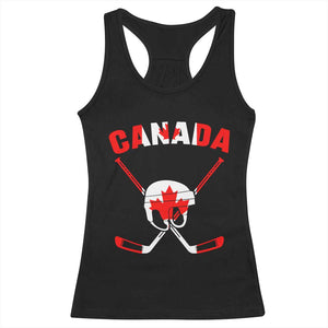 Canada Hockey Fan Ice Hockey Gear Red White Gift Racerback Tank Top TS12 Black Print Your Wear