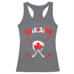 Canada Hockey Fan Ice Hockey Gear Red White Gift Racerback Tank Top TS12 Charcoal Print Your Wear