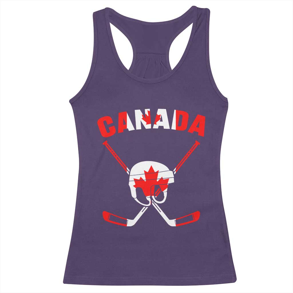 Canada Hockey Fan Ice Hockey Gear Red White Gift Racerback Tank Top TS12 Purple Print Your Wear