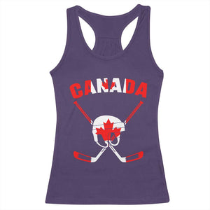 Canada Hockey Fan Ice Hockey Gear Red White Gift Racerback Tank Top TS12 Purple Print Your Wear