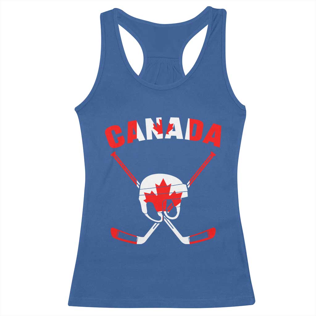 Canada Hockey Fan Ice Hockey Gear Red White Gift Racerback Tank Top TS12 Royal Blue Print Your Wear
