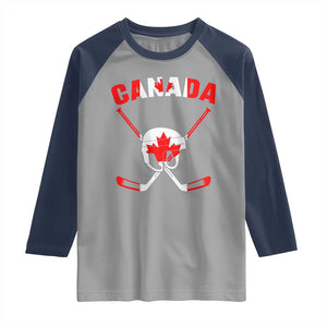 Canada Hockey Fan Ice Hockey Gear Red White Gift Raglan Shirt TS12 Sport Gray Navy Print Your Wear
