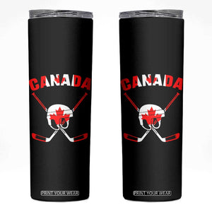 Canada Hockey Fan Ice Hockey Gear Red White Gift Skinny Tumbler TS12 Black Print Your Wear