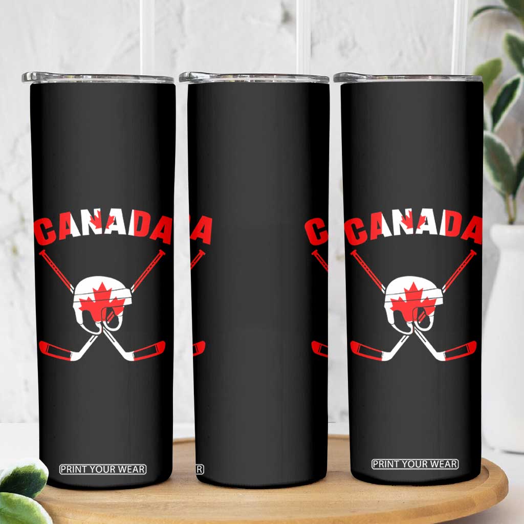 Canada Hockey Fan Ice Hockey Gear Red White Gift Skinny Tumbler TS12 Print Your Wear