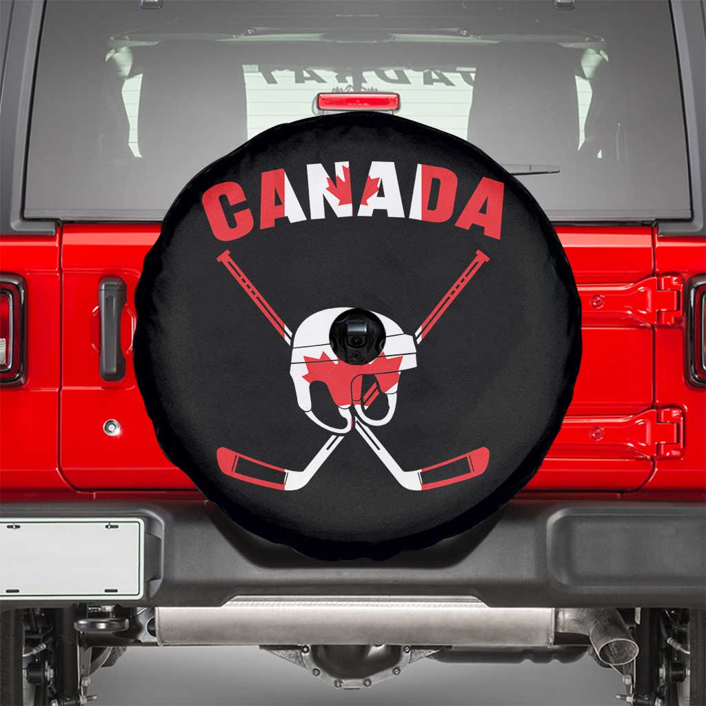 Canada Hockey Fan Ice Hockey Gear Red White Gift Spare Tire Cover TS12 Black Print Your Wear