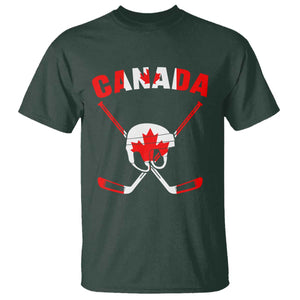 Canada Hockey Fan Ice Hockey Gear Red White Gift T Shirt TS12 Dark Forest Green Print Your Wear