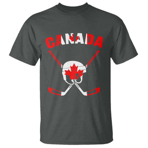 Canada Hockey Fan Ice Hockey Gear Red White Gift T Shirt TS12 Dark Heather Print Your Wear
