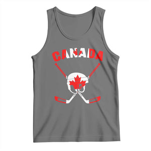 Canada Hockey Fan Ice Hockey Gear Red White Gift Tank Top TS12 Black Heather Print Your Wear