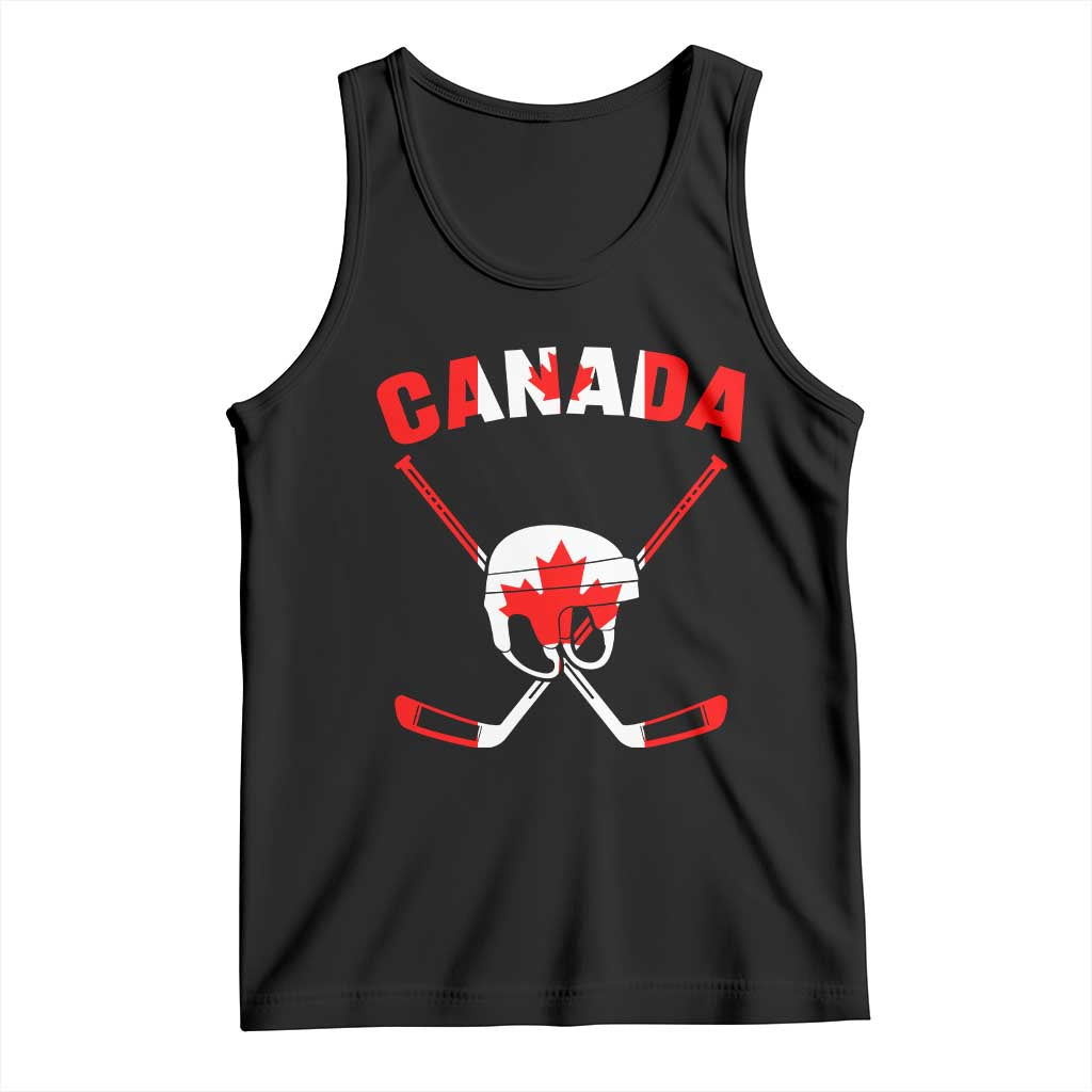 Canada Hockey Fan Ice Hockey Gear Red White Gift Tank Top TS12 Black Print Your Wear