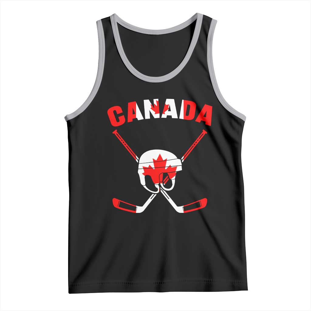 Canada Hockey Fan Ice Hockey Gear Red White Gift Tank Top TS12 Black Athletic Heather Print Your Wear