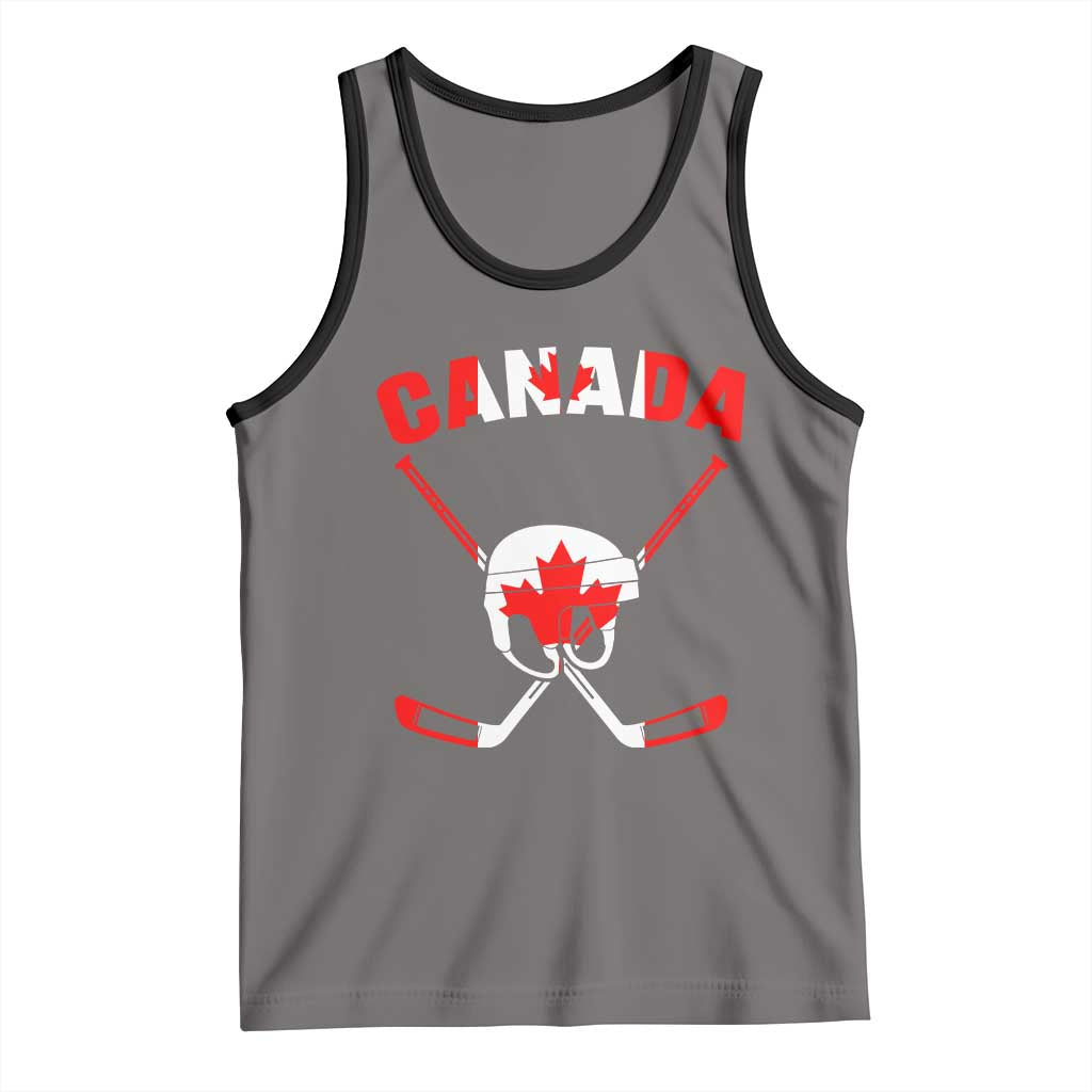 Canada Hockey Fan Ice Hockey Gear Red White Gift Tank Top TS12 Deep Heather Black Print Your Wear
