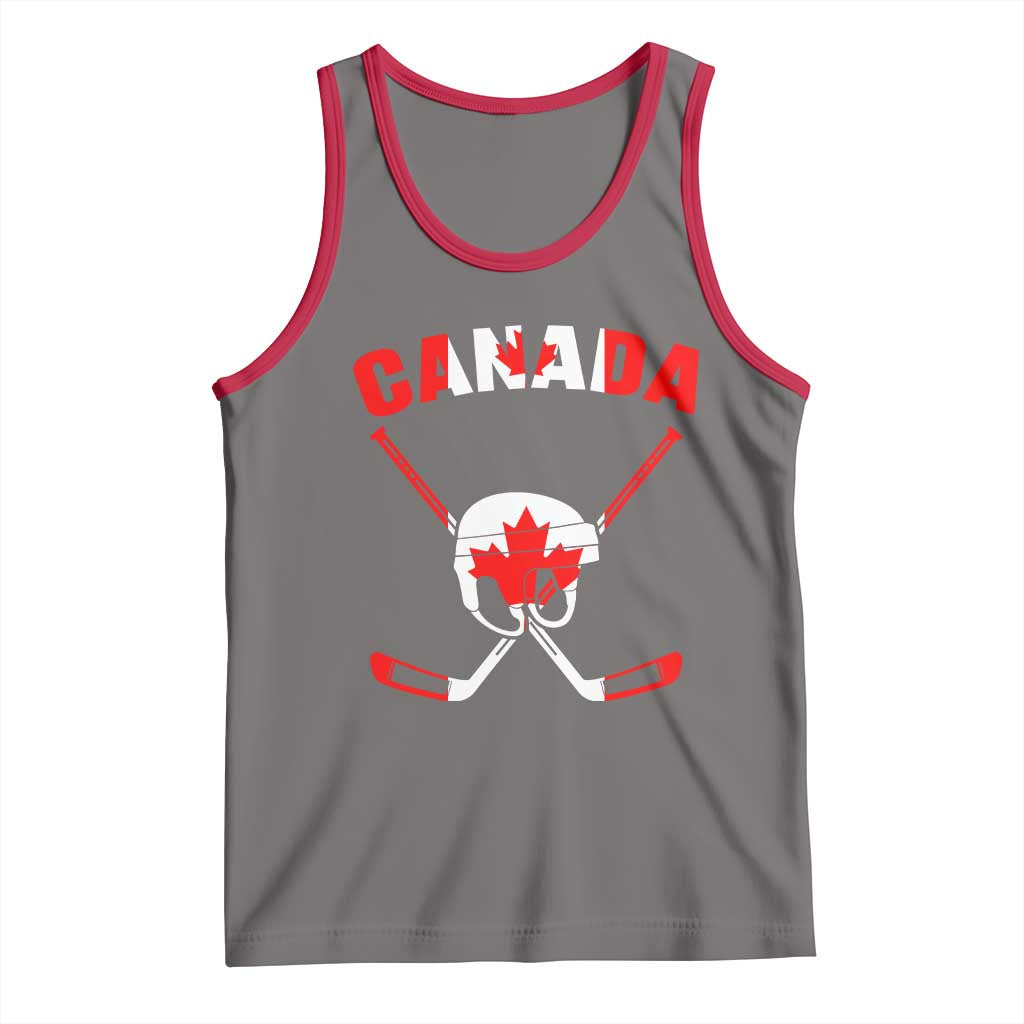 Canada Hockey Fan Ice Hockey Gear Red White Gift Tank Top TS12 Deep Heather Red Print Your Wear