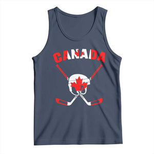 Canada Hockey Fan Ice Hockey Gear Red White Gift Tank Top TS12 Navy Print Your Wear