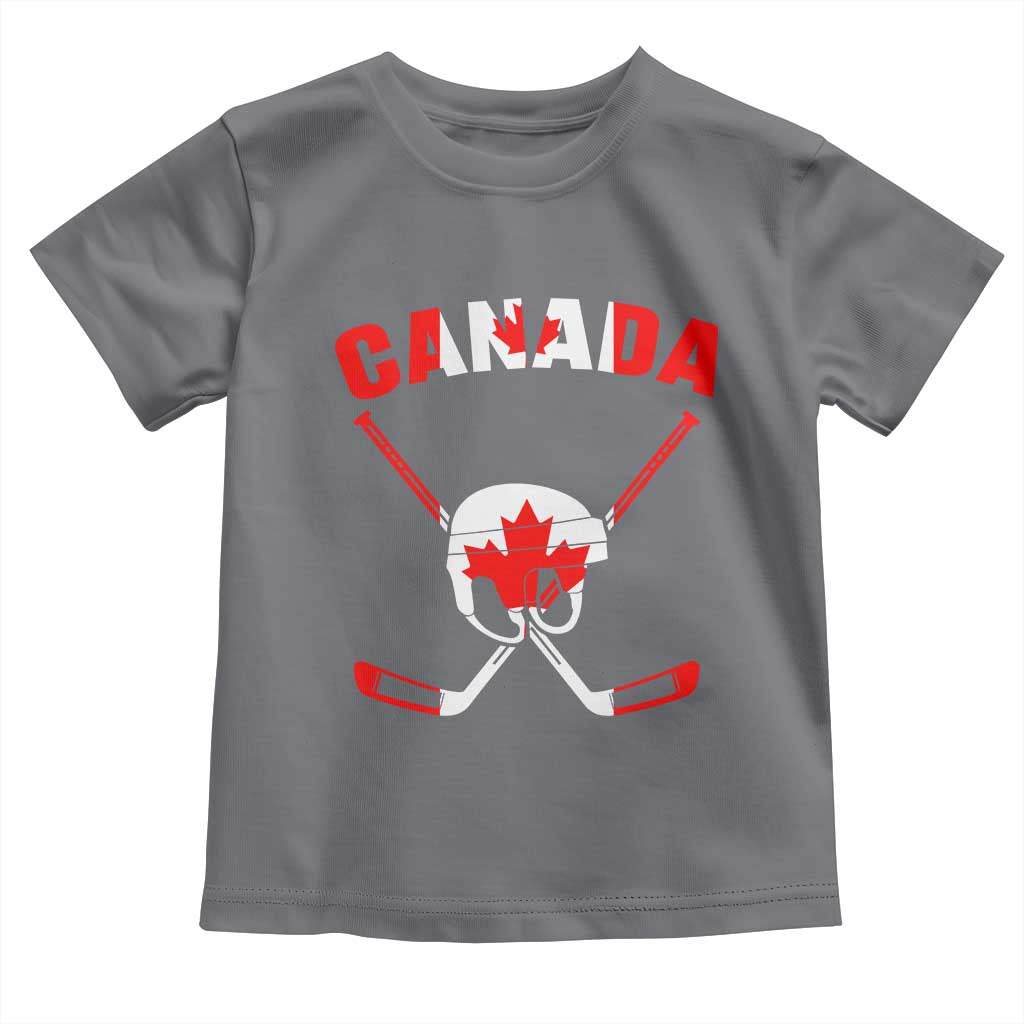 Canada Hockey Fan Ice Hockey Gear Red White Gift Toddler T Shirt TS12 Charcoal Print Your Wear