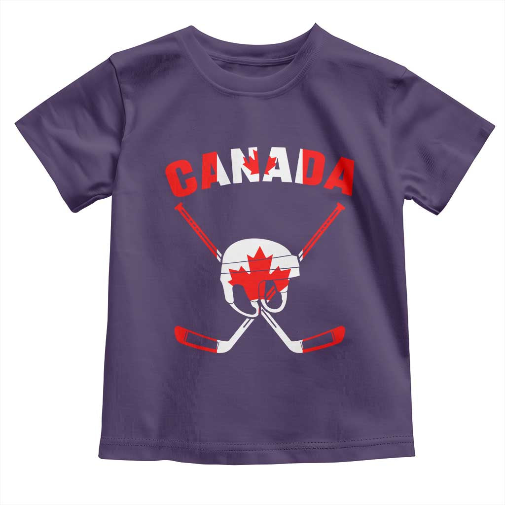 Canada Hockey Fan Ice Hockey Gear Red White Gift Toddler T Shirt TS12 Purple Print Your Wear