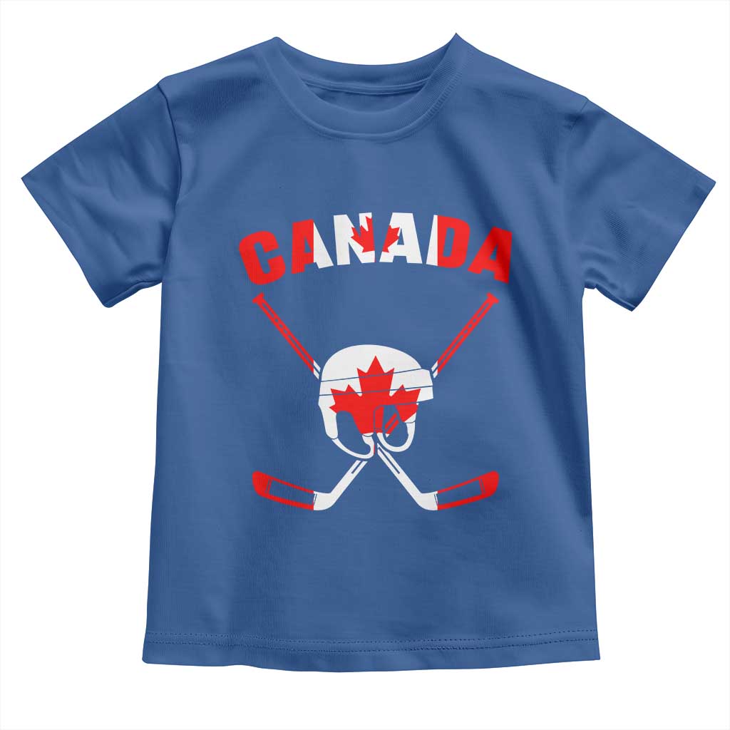 Canada Hockey Fan Ice Hockey Gear Red White Gift Toddler T Shirt TS12 Royal Blue Print Your Wear
