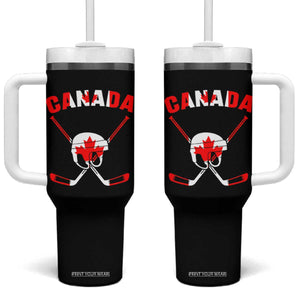 Canada Hockey Fan Ice Hockey Gear Red White Gift Tumbler With Handle TS12 One Size: 40 oz Black Print Your Wear