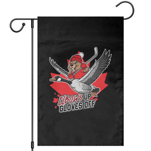 Elbows Up Gloves Off Garden Flag Canadian Ice Hockey Beaver Gift TS12 Black Print Your Wear