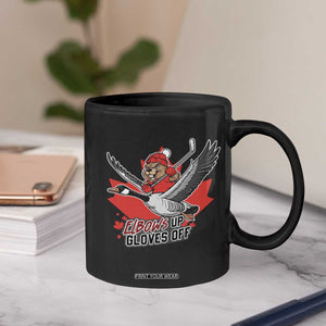 Elbows Up Gloves Off Coffee Mug Canadian Ice Hockey Beaver Gift TS12 Print Your Wear