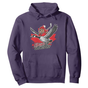 Elbows Up Gloves Off Hoodie Canadian Ice Hockey Beaver Gift TS12 Purple Print Your Wear