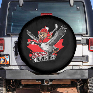 Elbows Up Gloves Off Spare Tire Cover Canadian Ice Hockey Beaver Gift TS12 No hole Black Print Your Wear