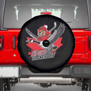 Elbows Up Gloves Off Spare Tire Cover Canadian Ice Hockey Beaver Gift TS12 Black Print Your Wear