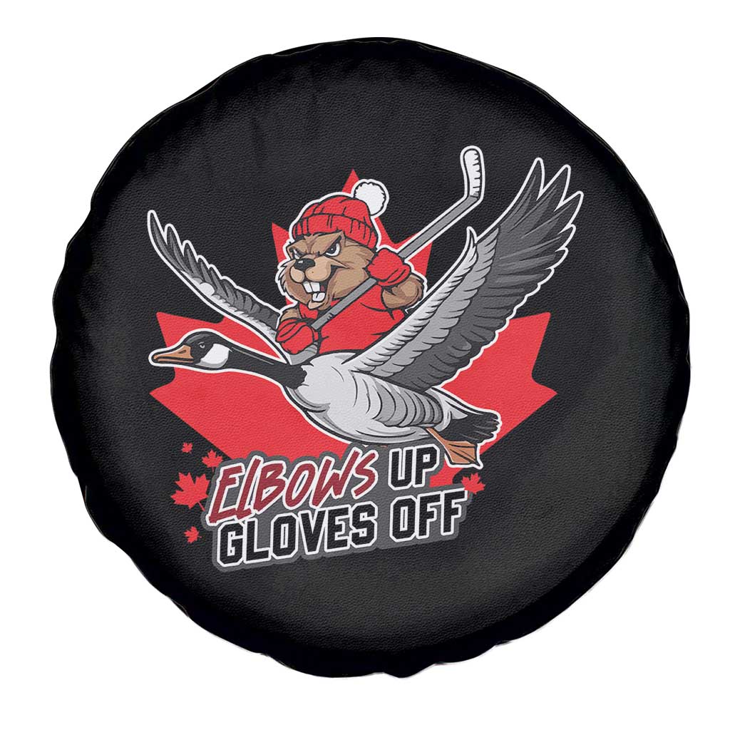 Elbows Up Gloves Off Spare Tire Cover Canadian Ice Hockey Beaver Gift TS12 Print Your Wear