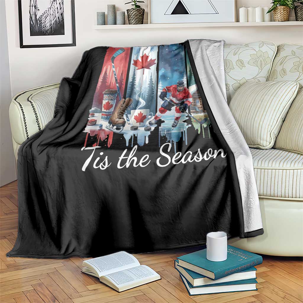 Christmas Canada Ice Hockey Lover Throw Blanket Tis The Season TS12 Print Your Wear