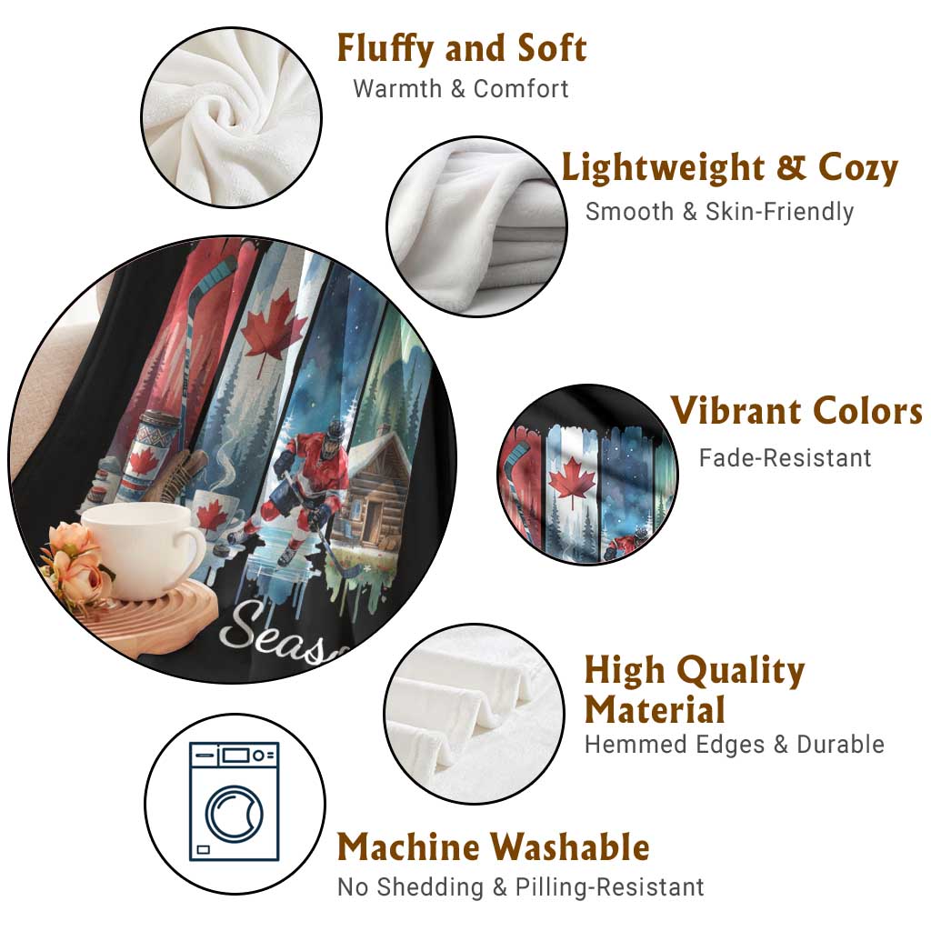 Christmas Canada Ice Hockey Lover Throw Blanket Tis The Season TS12 Print Your Wear