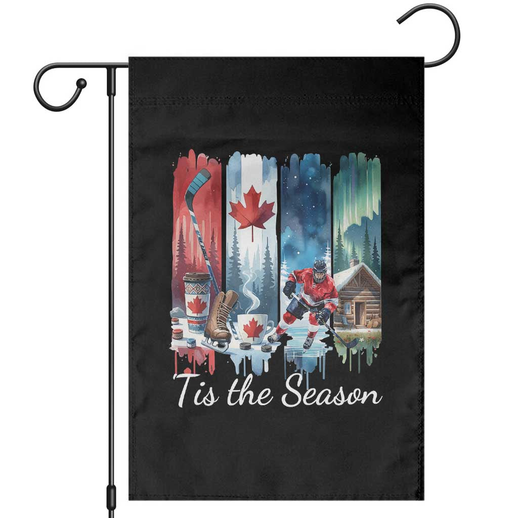 Christmas Canada Ice Hockey Lover Garden Flag Tis The Season TS12 Black Print Your Wear