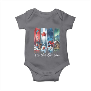 Christmas Canada Ice Hockey Lover Baby Onesie Tis The Season TS12 Charcoal Print Your Wear