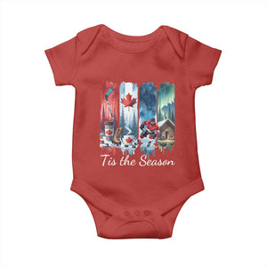 Christmas Canada Ice Hockey Lover Baby Onesie Tis The Season TS12 Red Print Your Wear