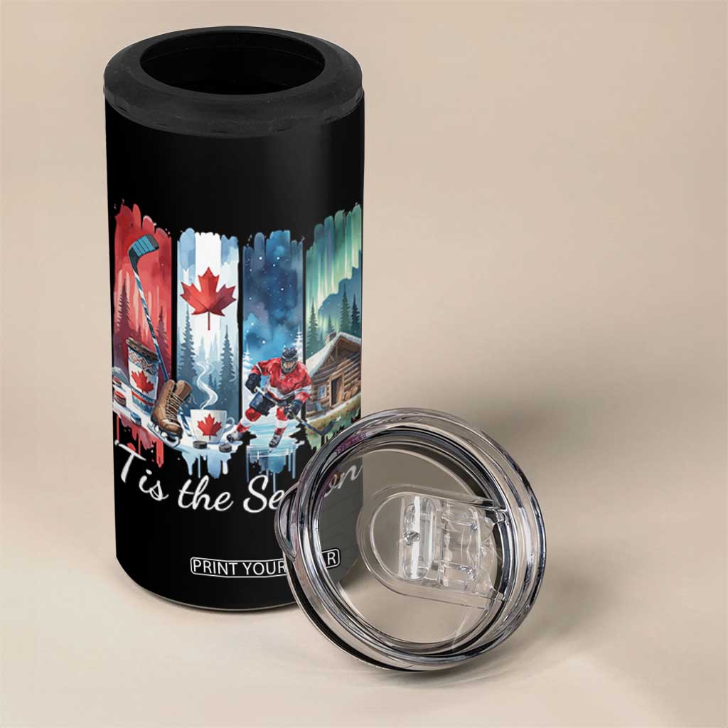 Christmas Canada Ice Hockey Lover 4 in 1 Can Cooler Tumbler Tis The Season TS12 Print Your Wear