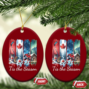 Christmas Canada Ice Hockey Lover Ceramic Ornament Tis The Season TS12 Print Your Wear