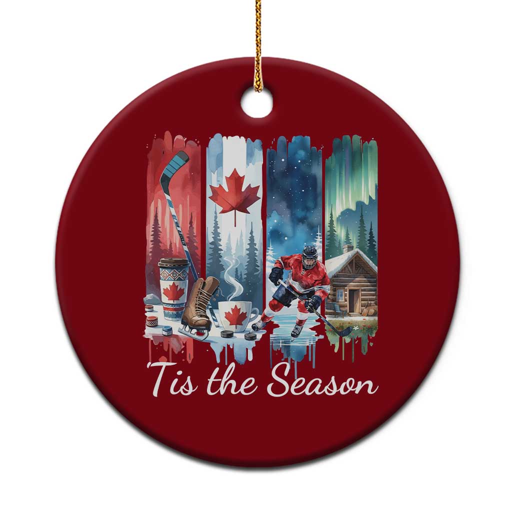 Christmas Canada Ice Hockey Lover Ceramic Ornament Tis The Season TS12 1pc Red Print Your Wear