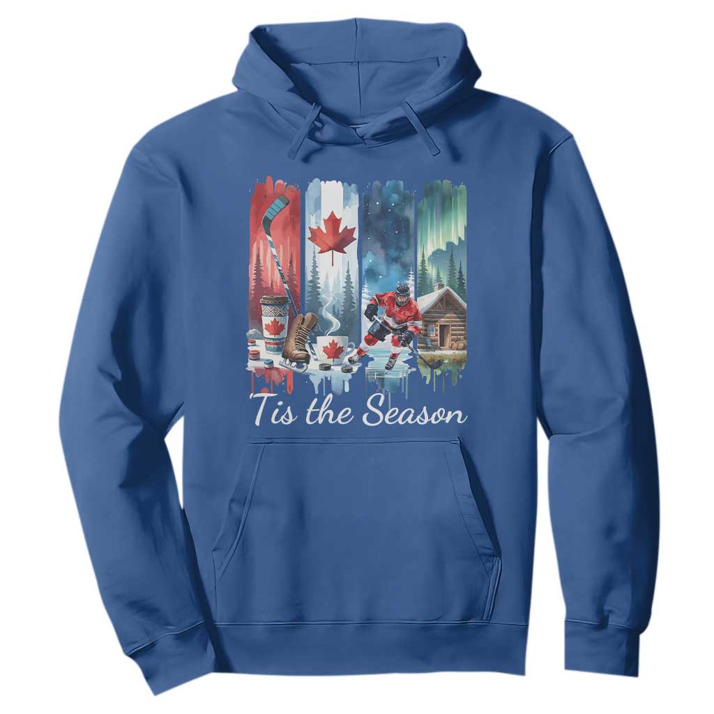 Christmas Canada Ice Hockey Lover Hoodie Tis The Season TS12 Royal Blue Print Your Wear
