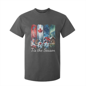 Christmas Canada Ice Hockey Lover T Shirt For Kid Tis The Season TS12 Dark Heather Print Your Wear