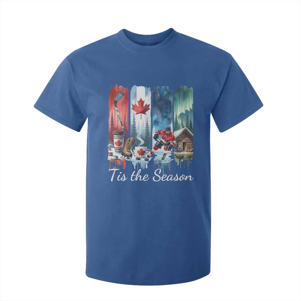 Christmas Canada Ice Hockey Lover T Shirt For Kid Tis The Season TS12 Royal Blue Print Your Wear