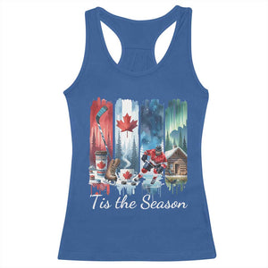 Christmas Canada Ice Hockey Lover Racerback Tank Top Tis The Season TS12 Royal Blue Print Your Wear