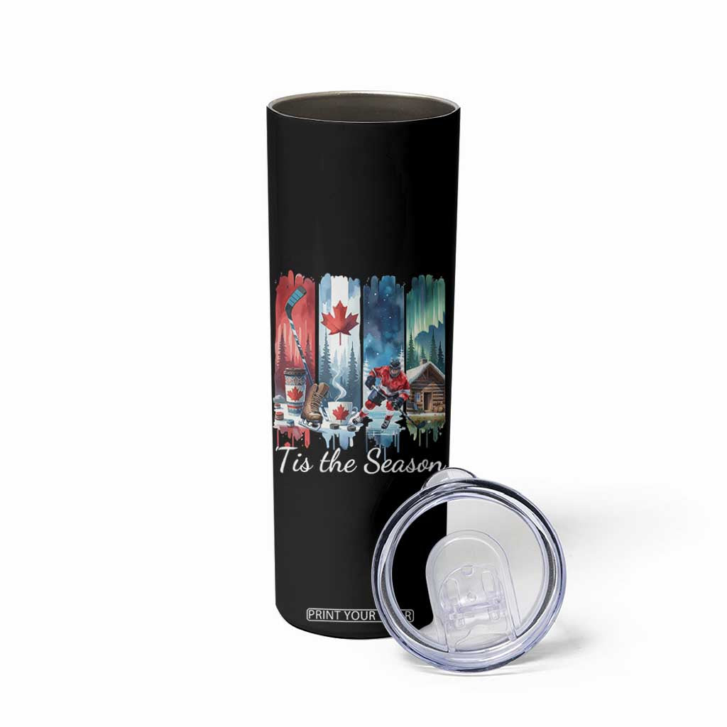 Christmas Canada Ice Hockey Lover Skinny Tumbler Tis The Season TS12 Print Your Wear