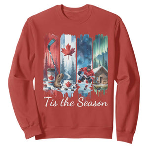 Christmas Canada Ice Hockey Lover Sweatshirt Tis The Season TS12 Red Print Your Wear