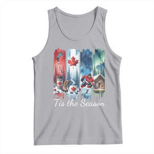 Christmas Canada Ice Hockey Lover Tank Top Tis The Season TS12 Athletic Heather Print Your Wear
