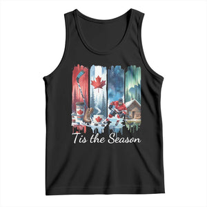 Christmas Canada Ice Hockey Lover Tank Top Tis The Season TS12 Black Print Your Wear