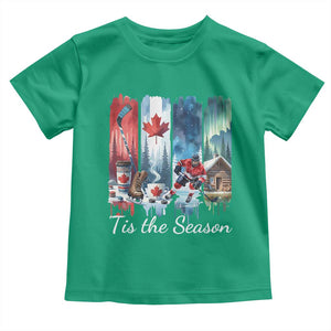 Christmas Canada Ice Hockey Lover Toddler T Shirt Tis The Season TS12 Irish Green Print Your Wear
