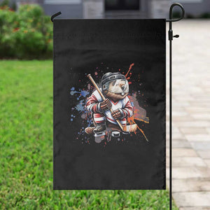 Funny Beaver Playing Ice Hockey Garden Flag Winter Sports Gift TS12 Print Your Wear